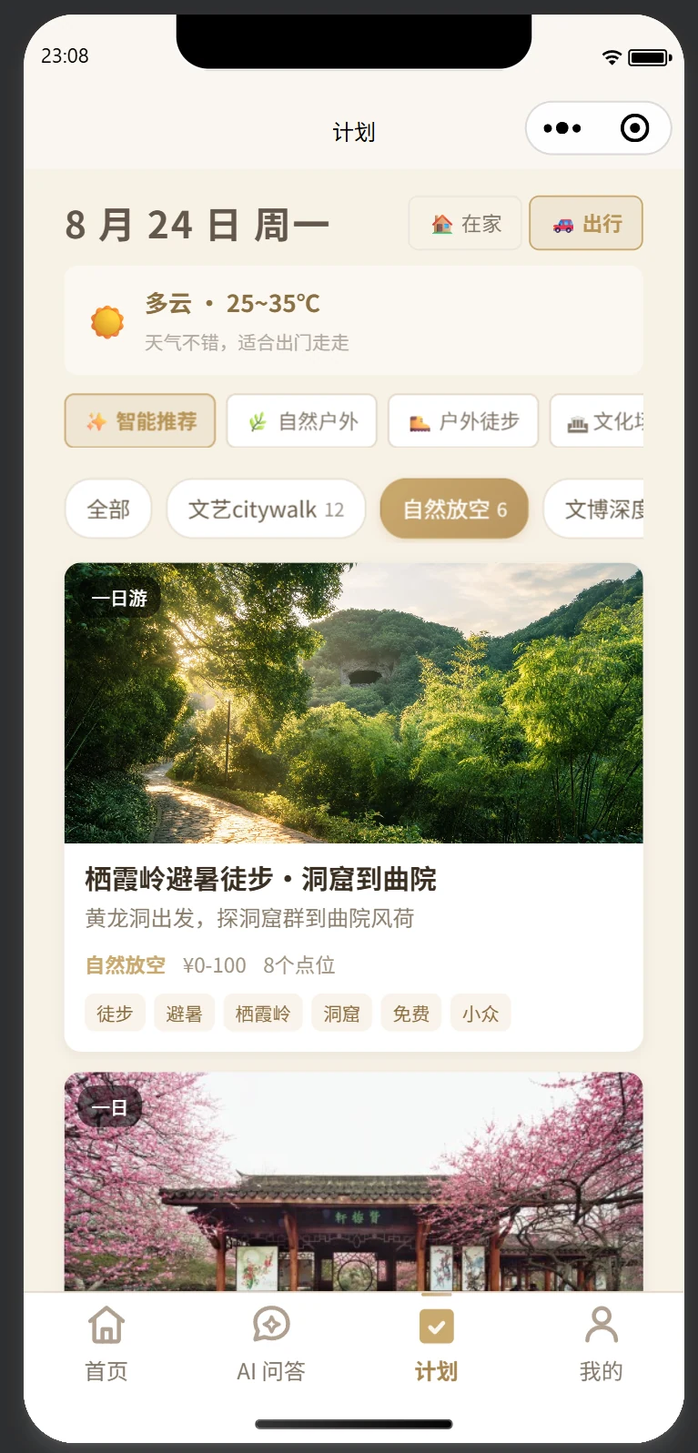 智能计划界面